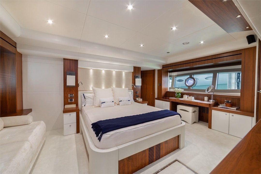 Yacht stateroom interior photographed by AH360